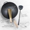 Starter kit - beavatott gömbölyű aljú wok+spatula+kefe