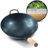 beavatott kézzel készített lapos aljú wok 30cm