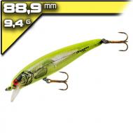 Bomber Long A14 Silver Flash/Chartreuse Back 8,89cm/10,6g wobbler