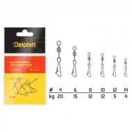 Delphin Rollings swivel with Hooked snap kapocs BN/10