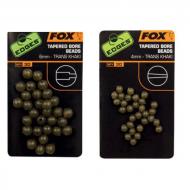 FOX Edges Tapered Bore Beads  - trans khaki -6mm  gumigyöngy kúpos furattal 30db