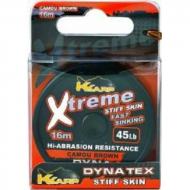 K-KARP Dyna Tex Xtreme Stiff 16 m 25 lb camo barna előkezsinór