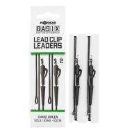 KORDA BASIX Lead Clip Leaders - Camo Green 50LB/22KG - 50cm