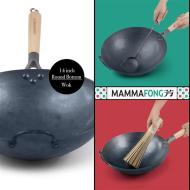 MammaFong beavatott kézzel készített gömbölyű aljú wok 35cm