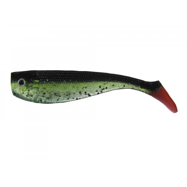 NEVIS Action Shad Gumihal 5cm - Fekete-zöld-csillámos