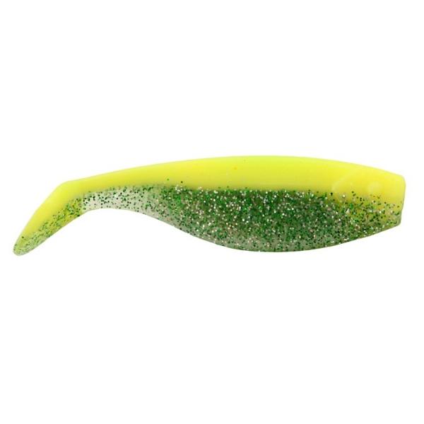 NEVIS Vantage super shad 7cm gumihal sárga-zöldcsillám
