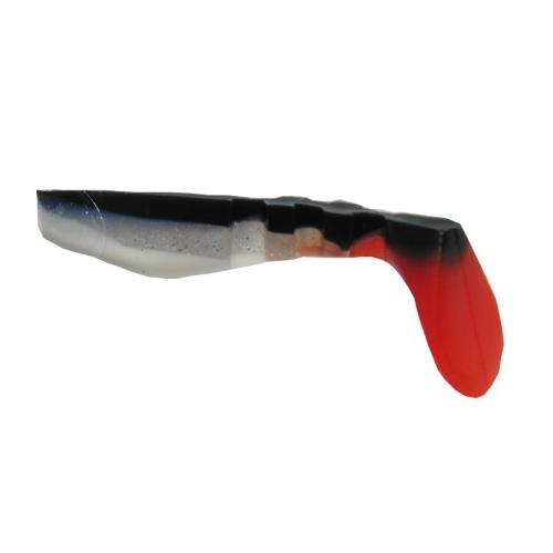 NEVIS Vibra Shad Gumihal -  8cm / szürke-fekete-piros