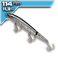 REBEL Jointed Minnow - Silver/Black 11,5cm/11g kétrészes wobbler