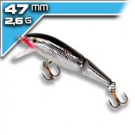 REBEL Jointed Minnow - Silver/Black 4,7cm/2,6g kétrészes wobbler