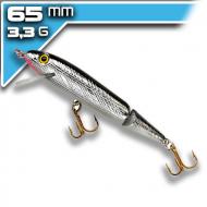 REBEL Jointed Minnow - Silver/Black 6,5cm/3,3g kétrészes wobbler