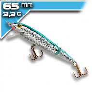 REBEL Jointed Minnow - Silver/Blue 6,5cm/3,3g kétrészes wobbler