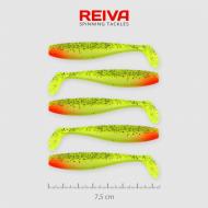 REIVA Flat minnow shad 7,5cm zöld-piros fej-flitter