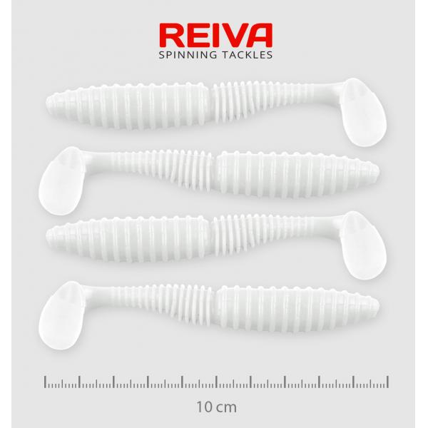 REIVA Zander Power Shad 10cm 4db/cs fehér gumihal