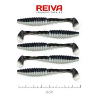 REIVA Zander Power Shad 8cm 5db/cs fekete ezüst gumihal
