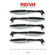 REIVA Zander Power Shad 8cm 5db/cs fekete ezüst gumihal