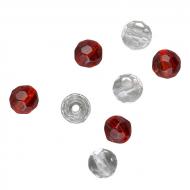 SPRO Glass Bead 6mm Piros és átlátszó üveggyöngy 12db