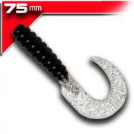 YUM Walleye Grub 7,5cm Black Silver 12db