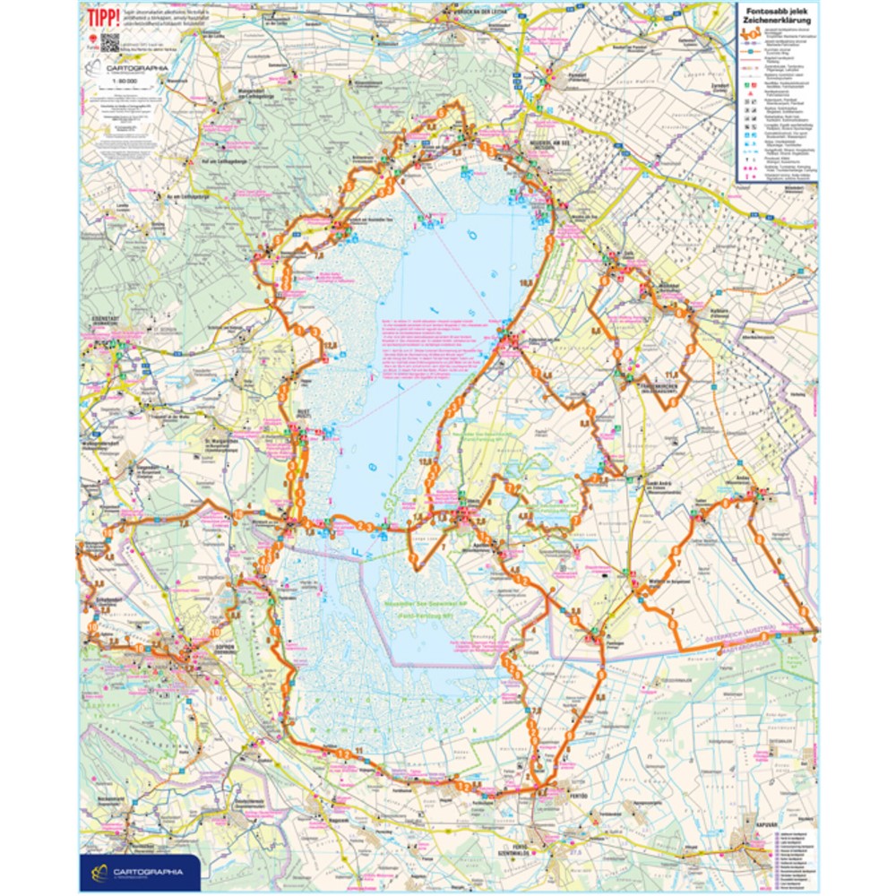 Fertő tó aktív térkép (kerékpáros-, vízi- és horgásztérkép)