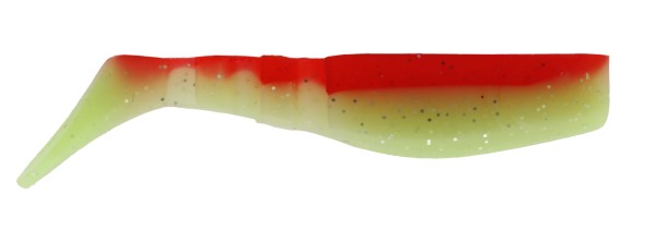 Vibra shad gumihal 7cm / piros - zöldes csillám