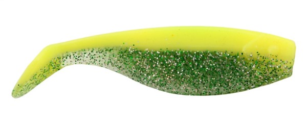 Vantage super shad 9cm gumihal sárga-zöldcsillám