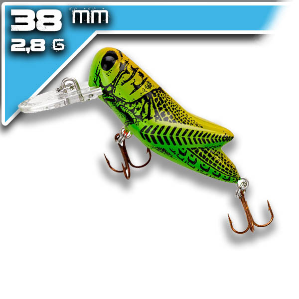 REBEL Crickhopper - Green Grasshopper 3,8cm/2,8g - Műcsalik - UL wobblerek