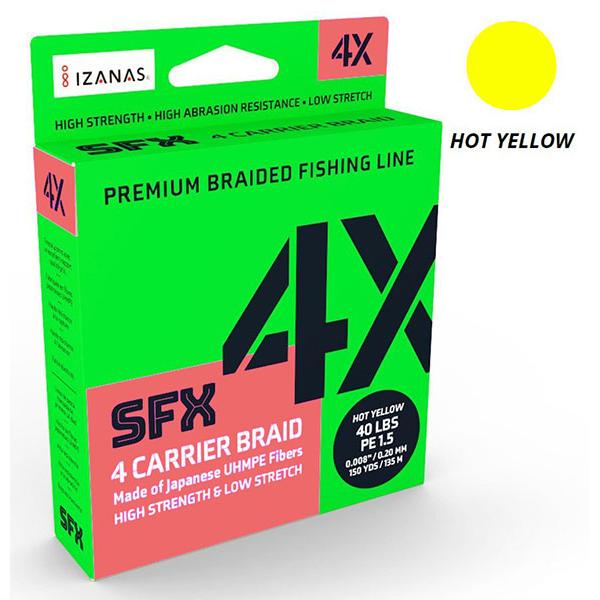 SFX 4 Hot Yellow 0,185mm/135m - pergető fonott
